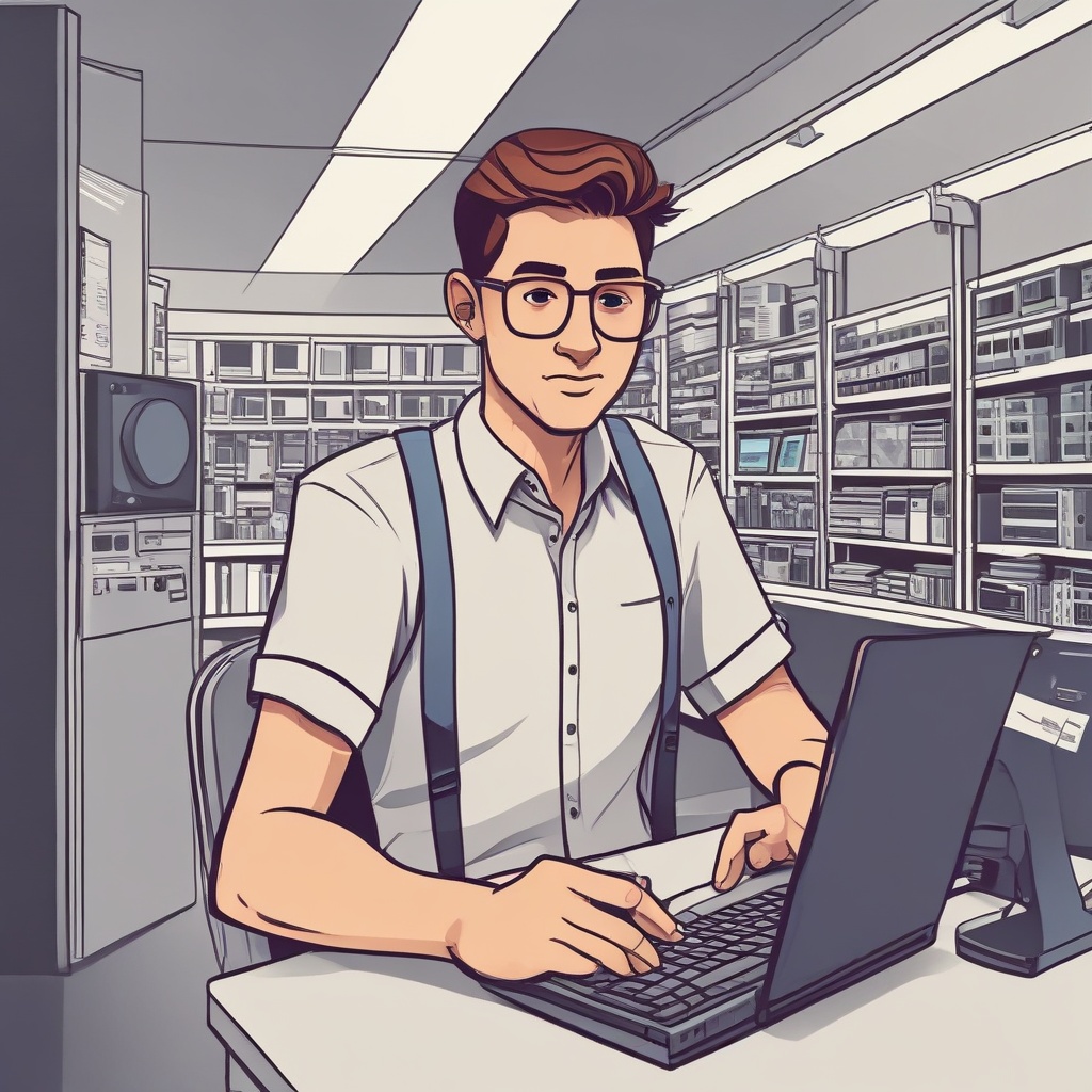 Shop clerk at the PC store